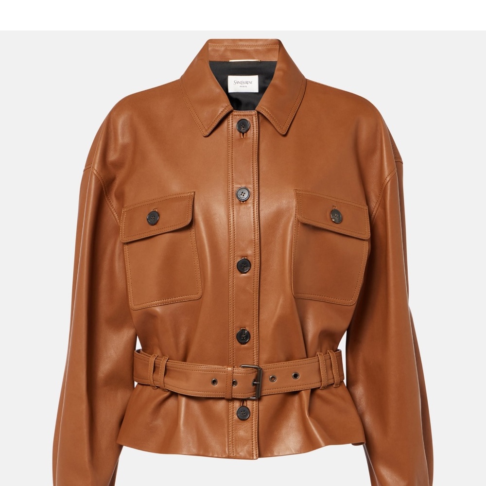 Saint Laurent Saharienne Tan Leather Jacket